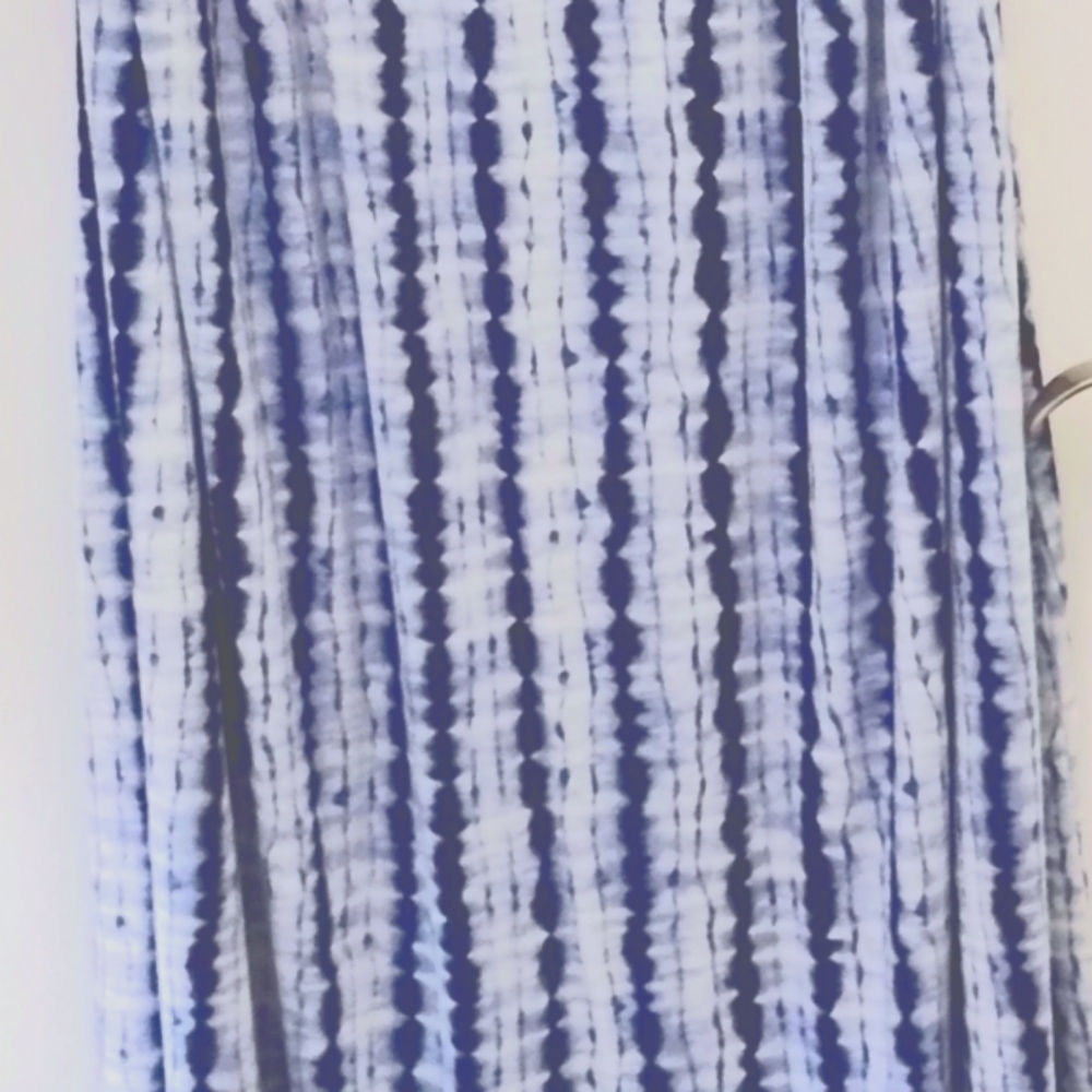 Lane Bryant LIVI Blue White Tie Dye Stripe Sleeveless Maxi Dress 22 NWOT - Picture 3 of 6